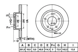 Fren Disk Arka Düz 261-5 (Mazda: 626 92-02)