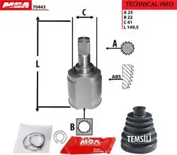 Aks Kafa Ic R / L-(Hyundai: Accent-Era 07 > 11 1.4-1.6 Benzinli Kalın Freze) (25×22×41)