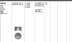Motor Piston + Segmanı (Rıken) 86,00 + Stdmm Cap Omega Kadett Ascona Vectra Leganza Frontera X22xe-X22se 2.0I 2.2I Piston Marka