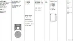 Piston 93.00 mm (Std) Renault Master Fiat Ducato Iveco Daily 2.5 D 89-8140.63 8140.23 8140.67F (Bıyel Kolu Konık) (0.20 Kısa)