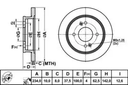 Fren Disk Arka Düz 234-4 (Hyundai: i10 08-11 / Kia: Picanto 05-11)