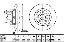 Fren Disk Ön Hava Kanallı 296-5 (Toyota: Rav4 06 > 11 / Rav4 12 > 18 / Camry 06 > 11)