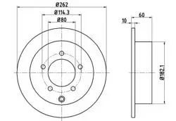 Fren Disk Arka Düz 262-5 (Mitsubishi: Lancer 08-12)