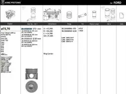 Piston 73.70 mm (0.50) Peugeot P107 P206 P307 Bipper Citroen Nemo 1.4 HDI 8V Ford Fiesta 1.4 TDCI Dv4td Dv4c (Rıken Segmanlı)