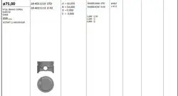 Piston 75.00 mm (+ 0.50) Hyundai Accent 1.5 Milenyum 00-G4ec G4eg G4eb (Benzinli)