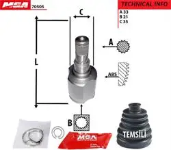 Aks Kafa Ic R / L-(Mitsubishi: Colt 04 > 10 1.3-1.5 Benzinli Mt) (33×21×35)