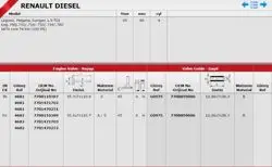 Subap Takım Laguna I Megane I Traffic II Vivaro 1.9 F9q 7mm