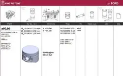 Piston 80.60 mm (Std) Ford Mondeo 1.8 16V1.8 Zetec 94-(Rıken Segmanlı)