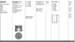 Piston 82.50 mm (Std) Ford Transit Connect 1.8 TDCI 01-Yd18 Hcp P9p R3p (75 Ps) (Rıken Segmanlı) (0.20 Kısa)