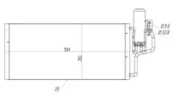 Klima Radyatörü Kondenser (Opel: Combo Tour / Box / Corsa C 1.7 Dı 16V (01-09) 594×261×18