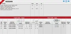 Takım Subap (8V) Nissan Altıma 16 18 Ca16s Ca18s