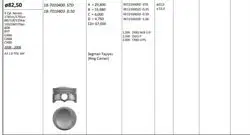 Piston 82.50 mm (Std) Audi A3 A4 Volkswagen Passat 1.8 TFSI 16V 08-Bzb Byt Cab