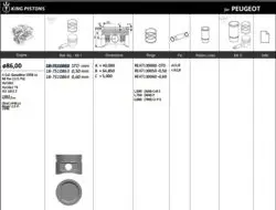Piston 86.00 mm (Std) Peugeot P605 Xm P405 2.0 16V Xu10j2 Xu10j2c (5 mm Cukur)