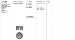 Piston + Sgm (Adet) 050 301-208-2008-306-Celysee-C3-C4 1.2Vti *Eb2m* *75.0*