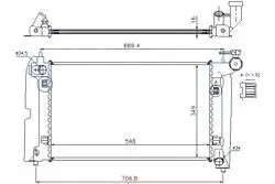 Su Radyatörü Brazing-(Man.)-(Toyota: Corolla 03 > 07 1.4 VVTI-1.6 VVTI Benzinli) (349×598×16)