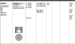 Piston 89.91 mm (Std) Ford Transit V184 2.4Tdcı Dt24p D2fa D2fe D4fa (90 Ps) (Rıken Segmanlı)