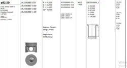 Piston 82.50 mm (1.00) Ford Transit Connect 1.8 TDCI 01-(90 Ps) (Rıken Segmanlı)