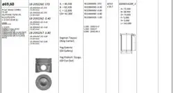 Piston 64.60 mm (Std) Opel Corsa E 1.3 CDTI Fiat Doblo Egea Fiorino 500L 1.3 Multijet 15-330.A1 199.B1 312.B1 B13de B13dtr (Euro 6)