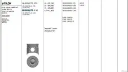 Piston 79.00 mm (0.50) Opel Astra G Combo Corsa C Meriva 1.7D Z17dtl (Rıken Segmanlı) (0.20 Kısa)