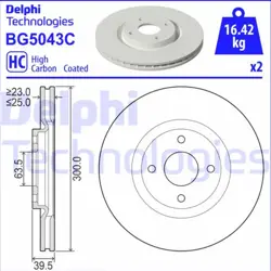 Ford Ecosport Ön Fren Disk Takımı Delphi Marka BG5043C