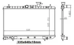 Su Radyatörü (Brazing-Manuel)-(Hyundai: Accent 03 > 06 1.6 16V) (335×648×18) Mt