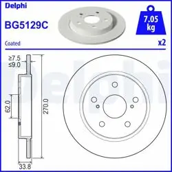 Fren Disk Arka Düz Ø270-5-(Toyota: Corolla 1.6-1.8 VVTI Hybrıd 2019 -)