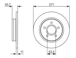 Fren Disk Arka Düz 271-5 (Ford: Focus III 10 -)