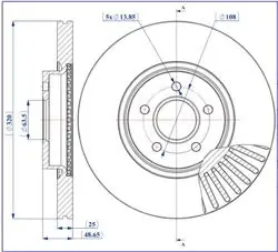 Fren Disk Ön Hava Kanallı 320-5 (Ford: Focus Cmax Kuga 03-/ Volvo: S40 V50 05 -)