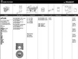 Piston 75.00 mm (Std) Citroen C-Elyse C5 Peugeot P301 P308 P508 P3008 P5008 1.6 HDI Focus 1.6 TDCI 12-Dv6c (Euro 5)
