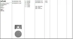 Piston 73.40 mm (Std) Opel Corsa C Corsa D 1.2I Z12xep (Twınport) (Rıken Segmanlı)