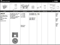 Piston 82.50 mm (Std) Ford Transit Connect 1.8 TDCI Kkda (110 Ps) (Rıken Segmanlı) (0.20 Kısa)