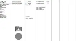 Piston 79.50 mm (0.50) (1-2 Silindir) Renault Megane 1.6I K7m 702 / 703 / 720 / 744 / 745 / 746 (Rıken Segmanlı)
