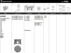 Piston 76.00 mm (Std) Ford Escort Dohc 16V 1.6 Zetec Efı (Rıken Segmanlı)