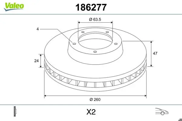Fren Diski Ön Havalı (260mm) (Ford Mondeo 93 -)