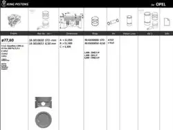 Piston 77.60 mm (0.50) Opel Astra F Corsa A 1.4I 90-C14se C14nz X14nz X14sz (Rıken Segmanlı)