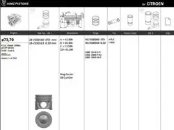Piston 73.70 mm (Std) Peugeot P208 Bipper Ford Fiesta Citroen Nemo 1.4 HDI 12-Dv4c (Euro 5)