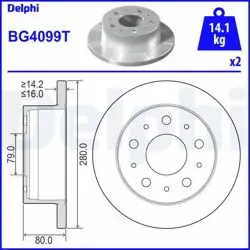 Fren Diski Arka (5D 280 mm) Peugeot Boxer Citroen Jumper Fiat Ducato 06-(16 Jant)