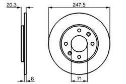 Fren Diski Arka Düz 247 mm (Peugeot 106 / 306 / Citroen Saxo-Xsara)