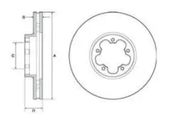 Fren Disk Ön Hava Kanallı 308-5 (Ford: Transit V363 14 -) Çift Teker