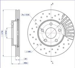 Fren Disk Ön Hava Kanallı 278-5 (Ford: Focus C-Max 03-/ Volvo: S40 04 -) Performans /