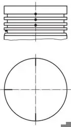 Piston + Segman 1.00 69 mm (Renault Kangoo-Clio-Twingo 1.2I D7f)