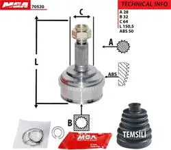 Aks Kafa Dıs (ABS Li)-(Honda: Accord 98 > 02) (28×32×64Xabs-50)