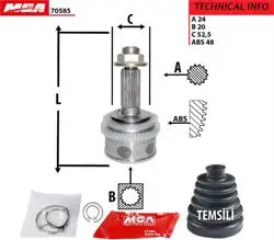 Aks Kafa Dıs (ABS Li)-(Kia: Picanto 04 > 11 1.1-1.0 Benzinli) (24×20×52,5Xabs-48)