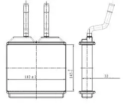 Kalorifer Radyatörü Brazing (Opel Combo / Corsa B / Tigra-Chevrolet Corsa) 182×145×32