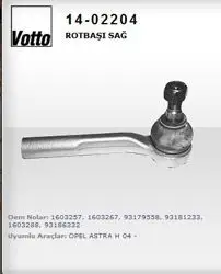 14.02204 / Rot Başı Sağ (Opel: Astra H / Zafira 04 -)