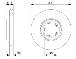 Fren Disk Ön Hava Kanallı 300-5 (Ford: 130 Transit V347 06 -) Aks Takviyeli