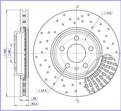 Fren Disk Ön Hava Kanallı Ø320-5-(Audi: Q5 A5 2008 Audi: A5 2008 Audi: A6 2008 Audi: A7-Q5 2008) Performans /