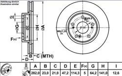 Fren Disk Ön Hava Kanallı 282-5 (Honda: Cr-V 02-/ Honda: Civic VIII 07-11)