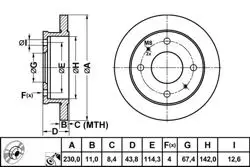 Fren Disk Ön Düz 230-4 (Hyundai: Atos 99-05)