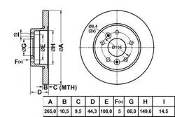 Fren Disk Arka Düz 265-4 (Renault: Laguna Safrane 93-01)